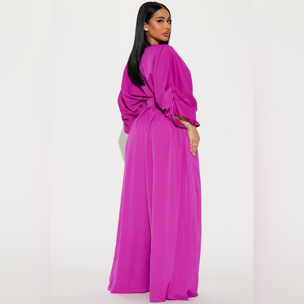 Beautiful Magenta Wide Leg Jumpsuit - Picture 4 of 16